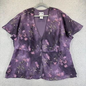 Y2k Fairy Top 20W Floral Sheer Dark Romantic Coquette Feminine Dainty Flutter - Picture 1 of 10