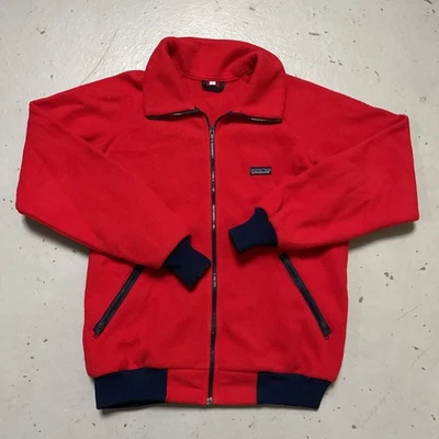 Suéter Rojo M Vintage Años 80 Patagonia Cremallera Completa Vellón Exterior Esquí Campamento Senderismo Foto 1 de 4