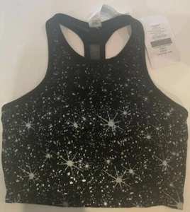 Fabletics Clara Sports Bra Black Star Night Print & Removeable Cup XS RRP£35 - Foto 1 di 7