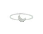 Pave Diamond Ring 925 Sterling Silver Antique Ring Crescent Moon Ring Gift