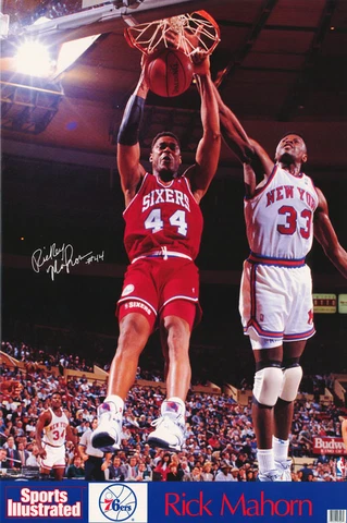 POSTER :NBA BASKETBALL: RICK MAHORN PHILADEPHIA 76'ERS  FREE SHIP  #7427   RW3 J Cover