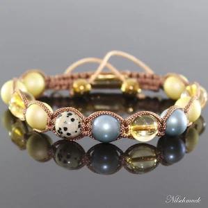 Damen Blau Rock Kristall Dalmatiner Shamballa Armband für Frauen verstellbar - Bild 1 von 1