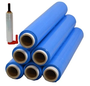 6 x Stretchfolie 50cm 1,5kg 23my blau + Abroller - Bild 1 von 5