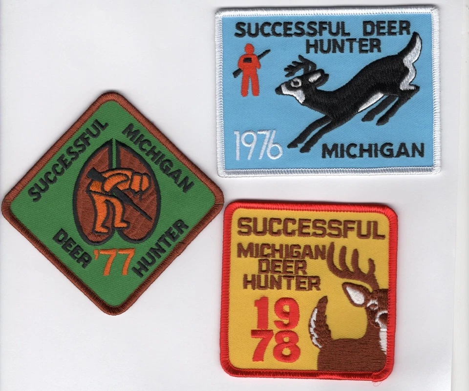 1976-77-78 Michigan Successful Deer Hunting Patches - Image 1 of 1