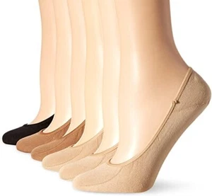 Hotsox Womens Solid Footliner 6Pk Socks, Assortment, 6 Pair, Womens Shoe 4-10 - Picture 1 of 1
