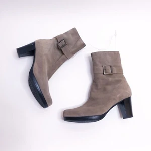 Botas de Tacón La Canadienne Talla 8.5 Cuero Gamuza Tostado 28005 Punta Redondeada - Imagen 1 de 9