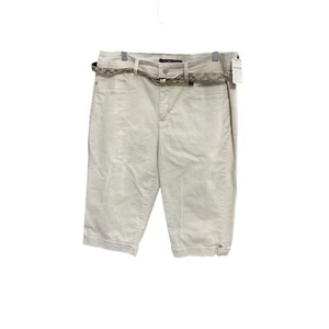 Gloria VanderbiltCapri Pants Womens Beige Belted Comfort Stretch Cropped Size 14 - Picture 1 of 11