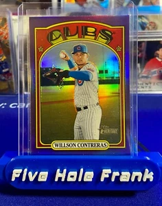 Topps Heritage 2021 cromo púrpura refractor Willson Contreras #41 Cubs - Imagen 1 de 3