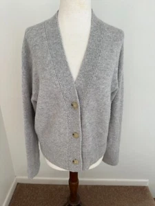 Vince wool cashmere women sweater button size S gray v-neck - Picture 1 of 6