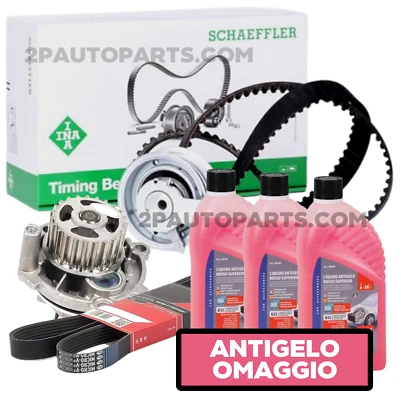 KIT DISTRIBUZIONE POMPA ACQUA CINGHIA ANTIGELO PER VOLKSWAGEN GOLF V 5 (1K5) 1.6 - Immagine 1 di 4