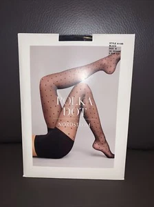 Vintage 90s NORDSTROM Black Polka Dot Control Top Sheer Pantyhose - Size B/ NEW - Picture 1 of 3