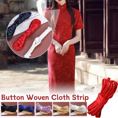 Hágalo usted mismo Cuerda tejida hecha a mano para hebilla de rana china Cheongsam botón costura tira Foto 1 de 4