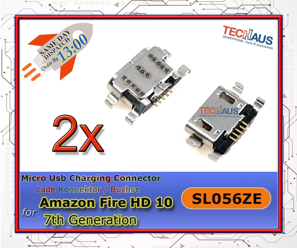 Usb Lade konnektor für Amazon Fire HD 10 7th Gen SL056ZE Charging Connector port - Bild 1 von 1