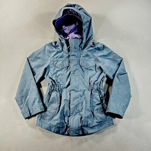 North Face Hooded Hyvent Full Zip Rain Jacket Windbreaker Girls Youth XS 6 - Picture 1 of 10