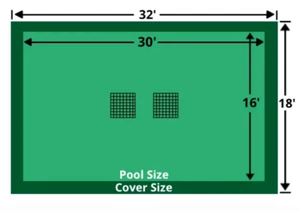Rectangle Loop-Loc Pool Safety Cover - 16x30 Solid w/ Mesh Drain Panel - LLS1097 - Picture 1 of 5
