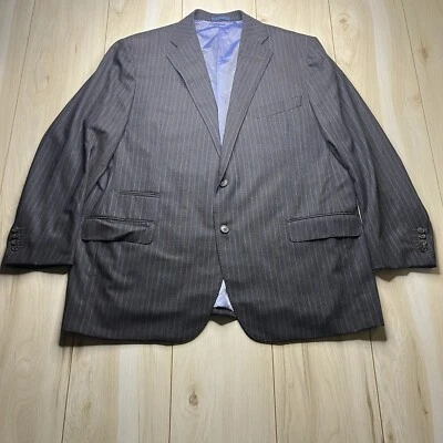 Abrigo deportivo ligero de lana Eidos Napoli hecho en Italia gris a rayas para hombre talla 52 Foto 1 de 4