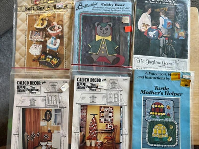 Vintage 1970s 1980s Quilt Patterns Decor Aunt Martha Gingham Goose Patch Press - Image 1 of 4