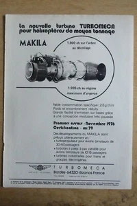 2/1977 PUB TURBOMECA BORDES TURBINE MAKILA AEROSPATIALE AS 332 SUPER PUMA AD - Picture 1 of 1