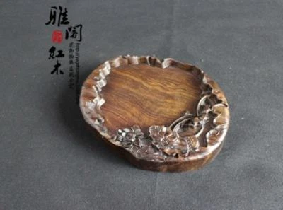 Piedra de tinta con patrón de loto madera china tallada a mano piedra de tinta herramientas de caligrafía regalo Foto 1 de 3