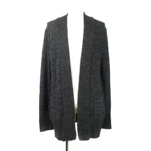 Mk Michel Klein Homme Knit Cardigan Long Sleeve Open Front Plain 48 Black Tops /