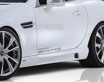 Calcomanía de vinilo Powered by AMG Mercedes Benz Sport Racing pegatina emblema logotipo PLATEADO Foto 1 de 2