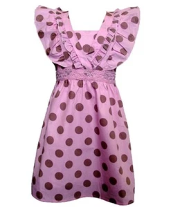 GIRLS NEW DARK PINK"BUTTERFLY ISLAND" POLKA DOT DRESS.SIZE:2-3YEARS - Picture 1 of 2