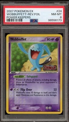 Pokemon Wobbuffet EX Power Keepers Reverse Holo Rare #24 PSA 8 - Image 1 of 2