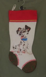 101 Dalmatians Christmas Stocking 20"x9" Dog Red White Green - Picture 1 of 2