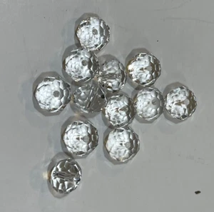 Lot of 12 Vintage Swarovski Crystal 10mm Clear Faceted Beads - Picture 1 of 1