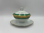 Oval Mustard W/Lid & Attached Underplate Palermo Green By Richard Ginori