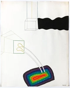 Ross Coates 1967 Unique Mixed Media On Paper Hand Signed Dated - Picture 1 of 3