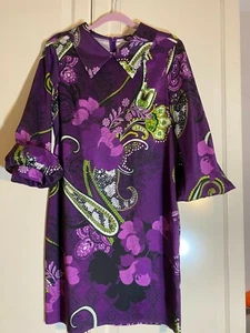 Samuel Dong Dress Colorful Purple Women's Size XS 70es thematics - Picture 1 of 6