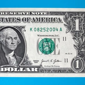 August 25, 2004 (К 08252004 A) BIRTHDAY Note $1 One Dollar Bill *UNC* - Picture 1 of 4