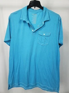 Camiseta polo antigua azul marino mezcla algodón jersey bolsillo pecho azul brillante talla XXL - Imagen 1 de 2