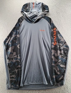 Simms Solarflex Shirt Hoody Hoodie Mens 3XL Gray Long Sleeve Camo Sleeve UPF 50+ - Picture 1 of 14