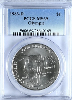 1983-D Olympic Commemorative $1 Dollar MS69 PCGS Silver Coin 9606 - Image 1 of 2