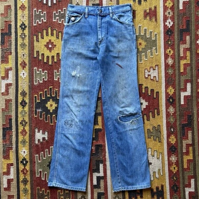 Vintage 1970s Wrangler Denim Jeans Sz 29x31 - Repaired - Image 1 of 4