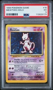 1999 Nintendo Pokemon Game MEWTWO Base Holo #10/102 PSA 5 - Picture 1 of 2