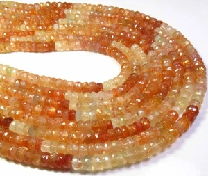 Perline rondelle confetti arcobaleno 6,5 mm pietra solare naturale gemme sfaccettate perline 14 pollici - Foto 1 di 10