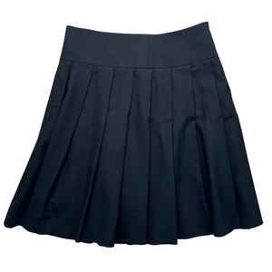 Theory Black Wool Blend Pleated Mini Skirt Classic Career Party L Preppy - Bild 1 von 10