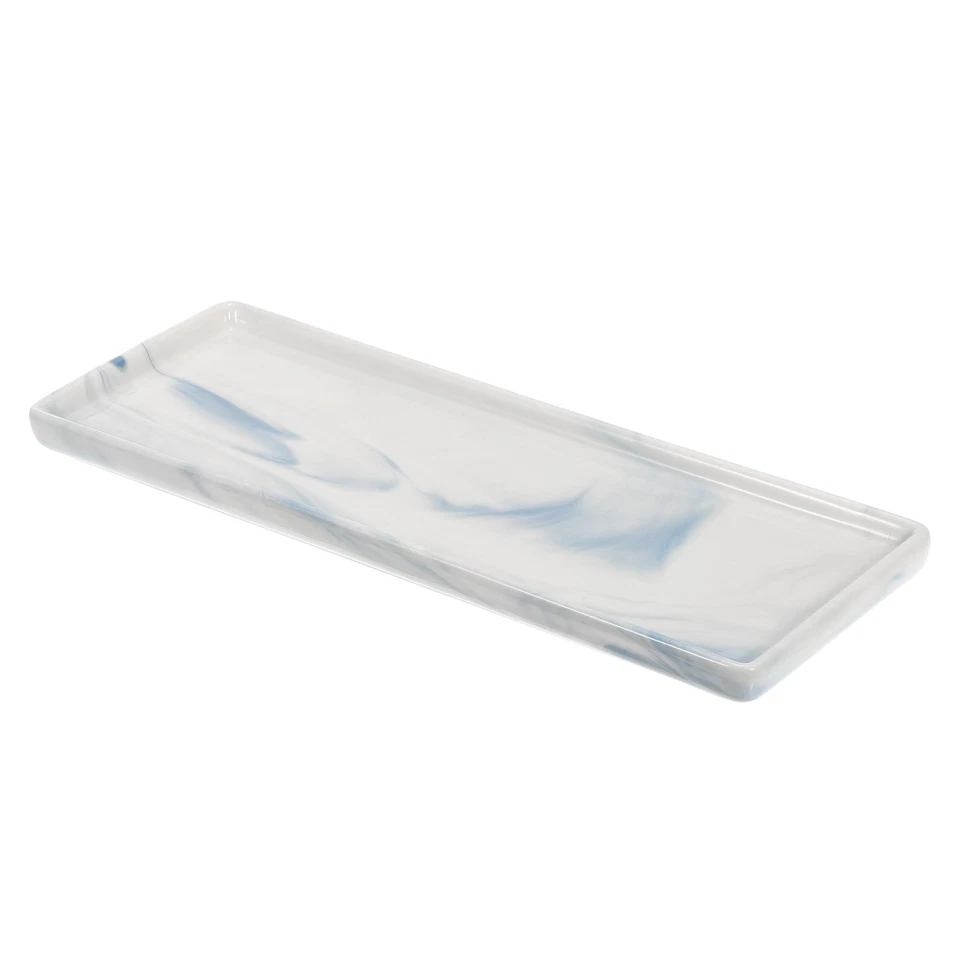 Marble Tray for Bathroom 9" Small Rectangle Ceramic Vanity Tray, Blue - Изображение 1 из 4