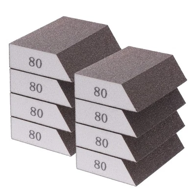 8 peças blocos de esponja de lixa 180-220 bloco de lixa grão, 4"x2.8"x1" - Imagem 1 de 4