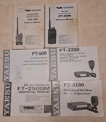 Лот из 6 руководств ручного трансивера YAESU FT-60R, 50-R, VX-7R, 5100, 2500 м, FT-2200 - Изображение 1 из 4