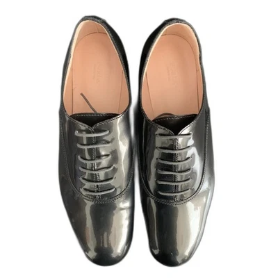 Furla Amy Gray Patent Leather Oxfords - Image 1 of 4