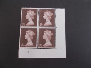 GB QEII 1969 2/6- Machin High Value in Plate Block of 4 Plate 2A Mottled Gum U/M - Picture 1 of 1