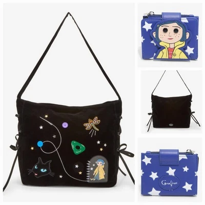 ¡NUEVO! Bolso de Hombro Hobo Bordado Her Universe Coraline Icon ¡Con CARTERA! Foto 1 de 4