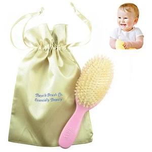 Gentle Boar Bristle Cushion Hair Brush for Babies - Picture 1 of 14