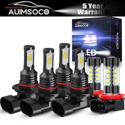 9005 9006 H11 Combo LED Headlight Fog Light Bulbs 6x For Honda Odyssey 2005-2010 - Image 1 of 4