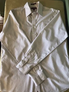 Nordstrom Men’s Smartcare Beige Striped Dress Shirt - 16-1/2 - 38 - NWOT - Picture 1 of 5