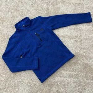 The North Face Fleece 1/4 Zip Blue Pullover Sweater Youth Boys Large L 14-16 - Picture 1 of 15